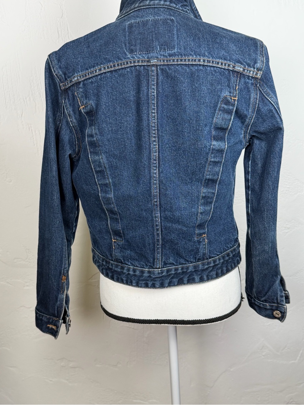 Y2K FITTED Guess Blue Classic Denim Jacket- M - Picture 3 of 15